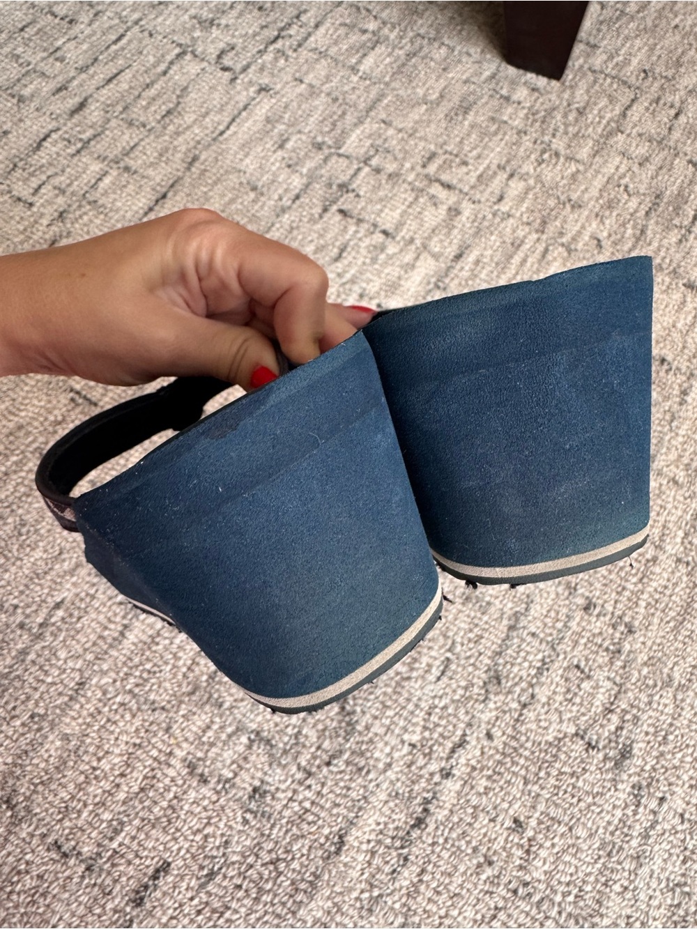 Coach Jaicee wedge flip flops denim 9 - Picture 4 of 7